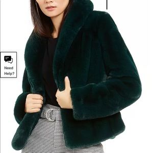 Black faux fur shirt coat